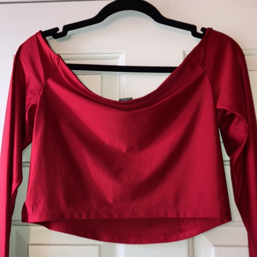 Wild Fable Satin Red Crop Top Size Large NWT